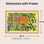 Lion Animals Birds painting size 30 x 22 inch