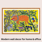 Lion Animals Birds Madhubani art in modern home decor