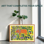 Lion Animals Birds painting handmade details
