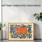 Lion and Birds painting handmade details