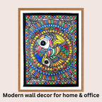 Peacock and Fish Madhubani art in modern home decor