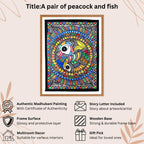 Peacock and Fish handmade painting authenticity certificate