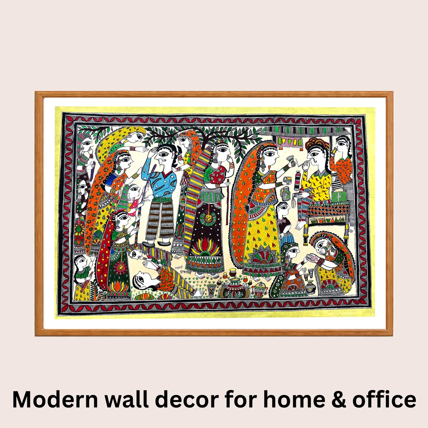 Banning Alcohol Madhubani art in modern home decor