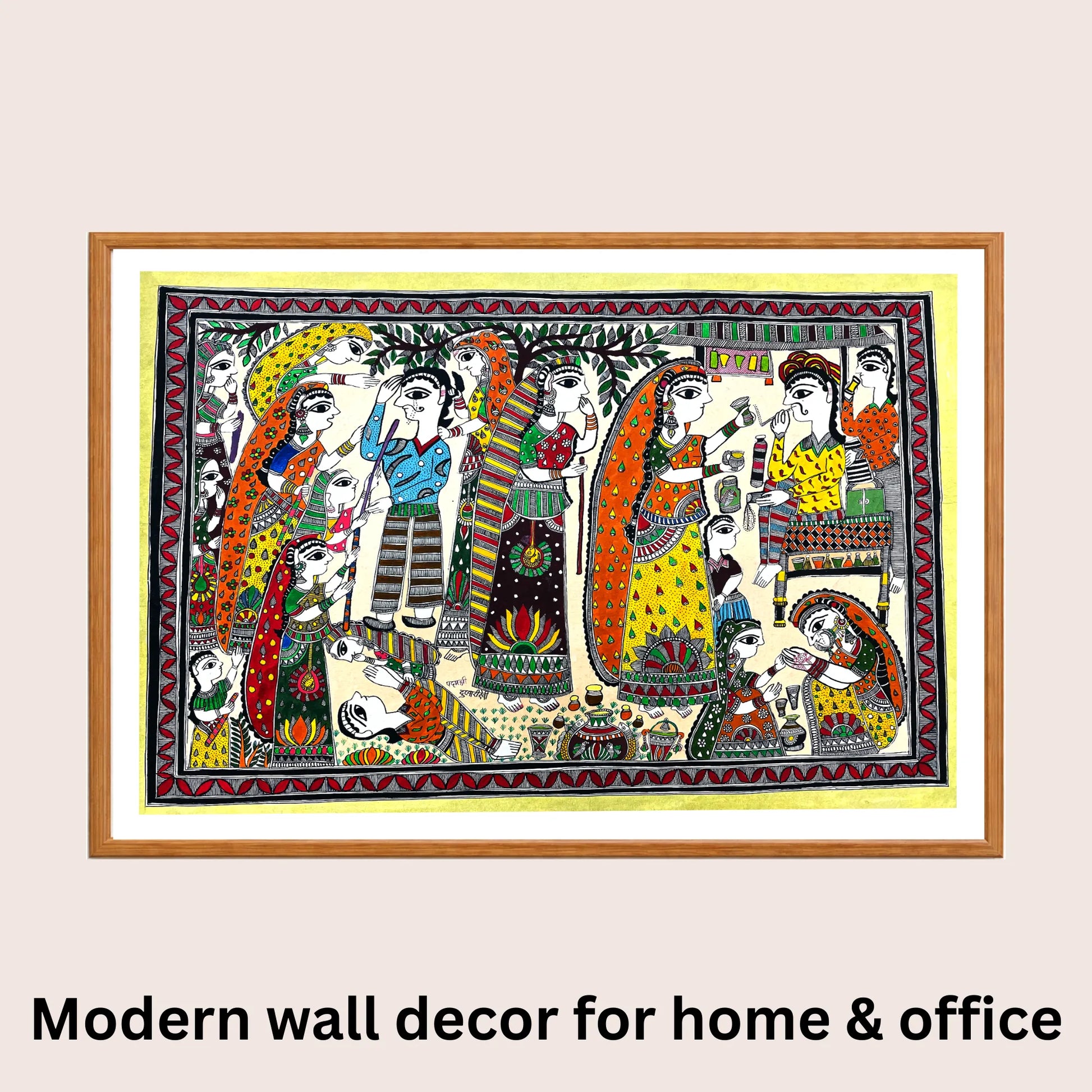 Banning Alcohol Madhubani art in modern home decor