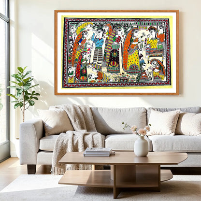 Banning Alcohol artwork above sofa