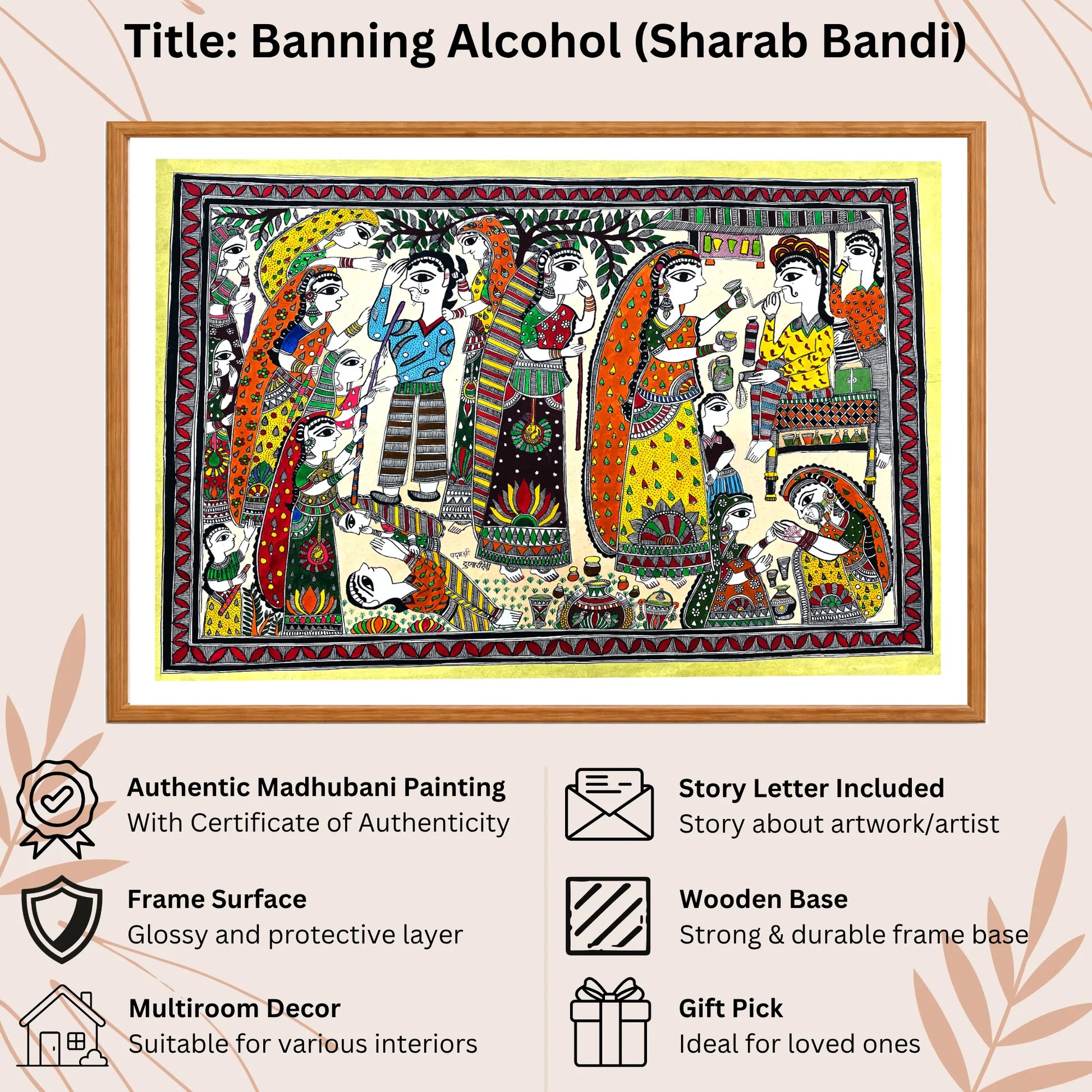 Banning Alcohol handmade painting authenticity certificate