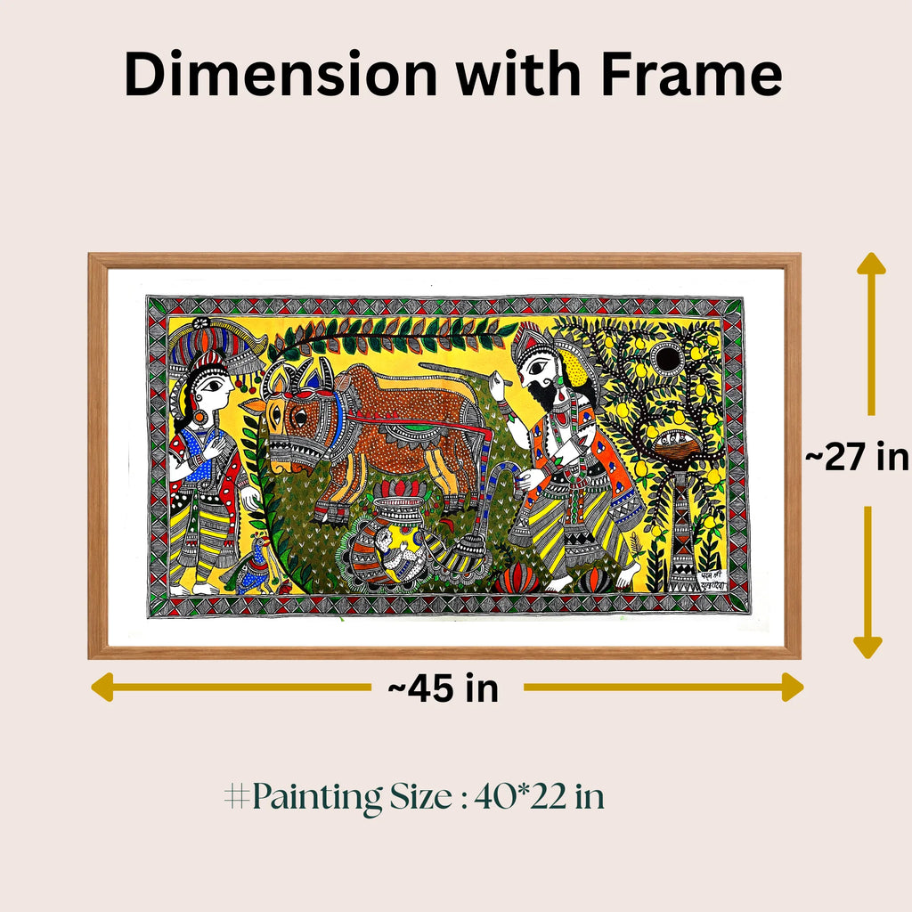 Birth of Sita painting size 40 x 22 inch