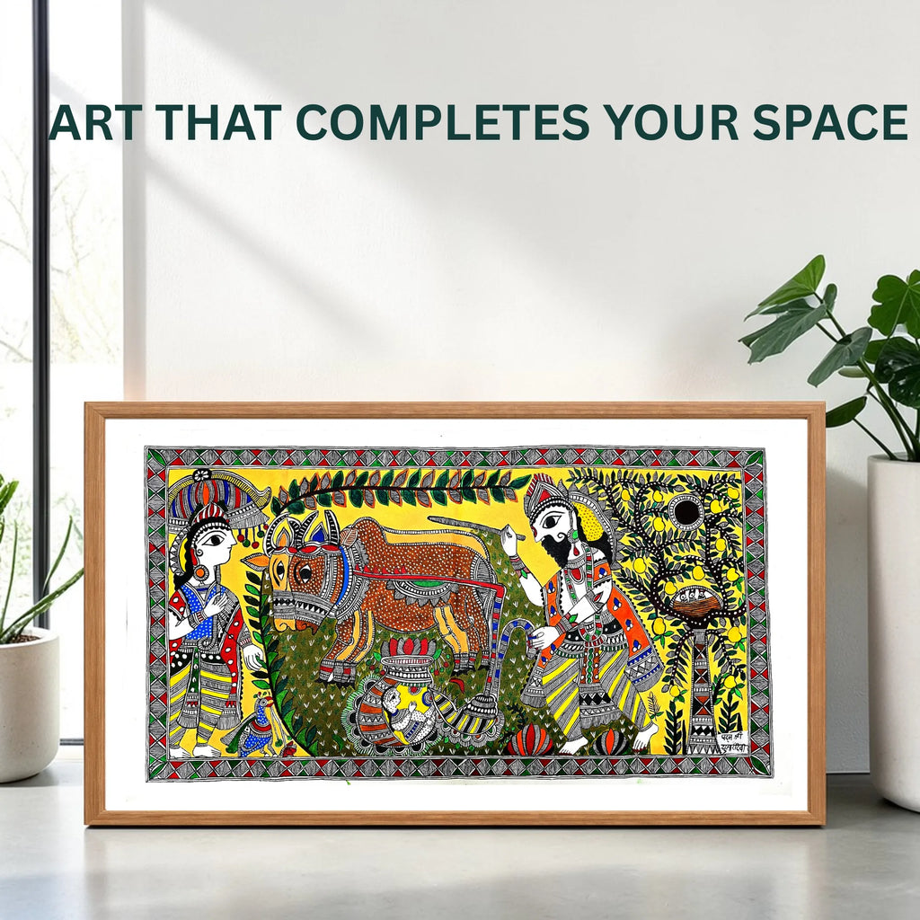 Birth of Sita painting handmade details