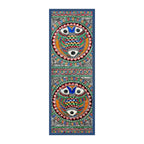 Madhubani painting Circular Fishes, handmade Mithila art wall decor, size 30 x 11 inch
