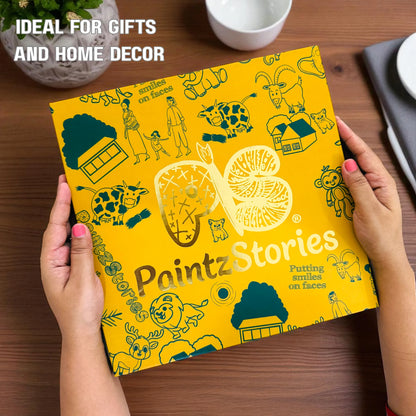 Close-up box of Two Happy Giraffes ceramic plate