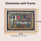 Decorated Elephant painting size 30 x 22 inch