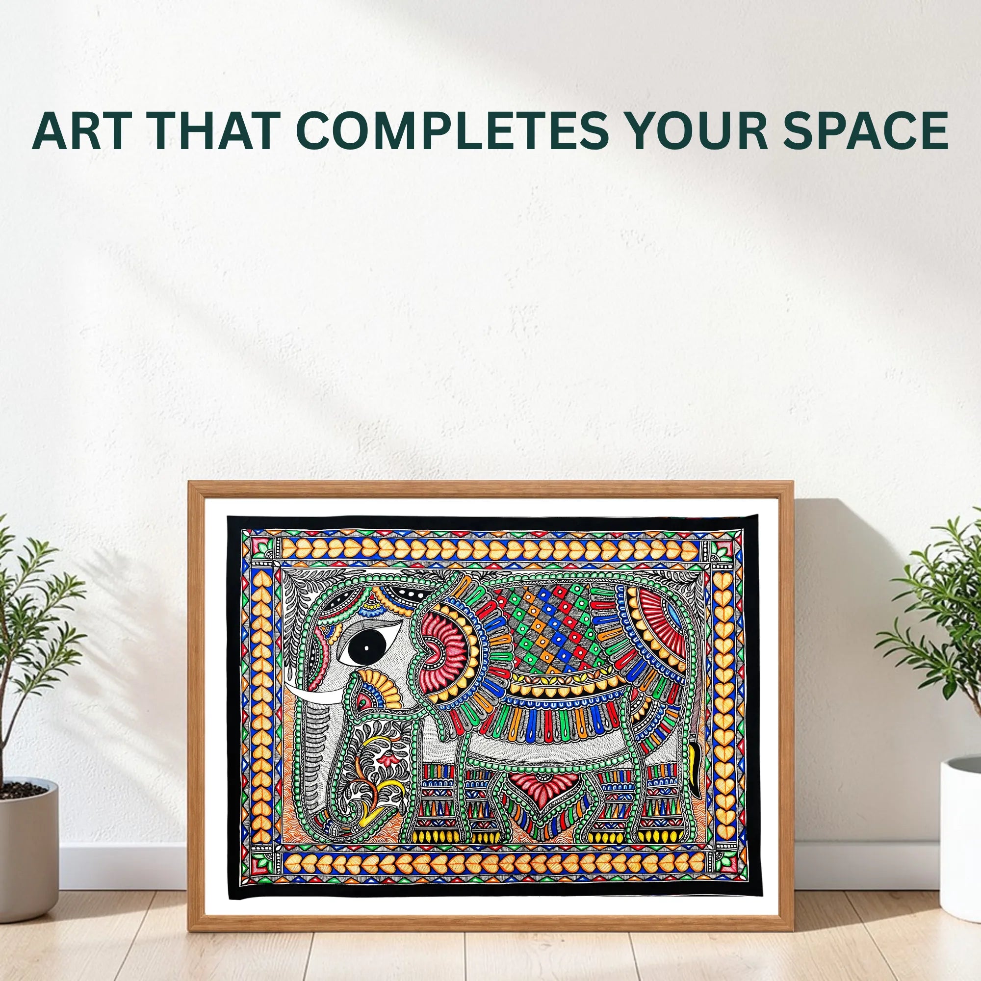 Decorated Elephant painting handmade details
