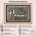 Decorated Elephant handmade painting authenticity certificate