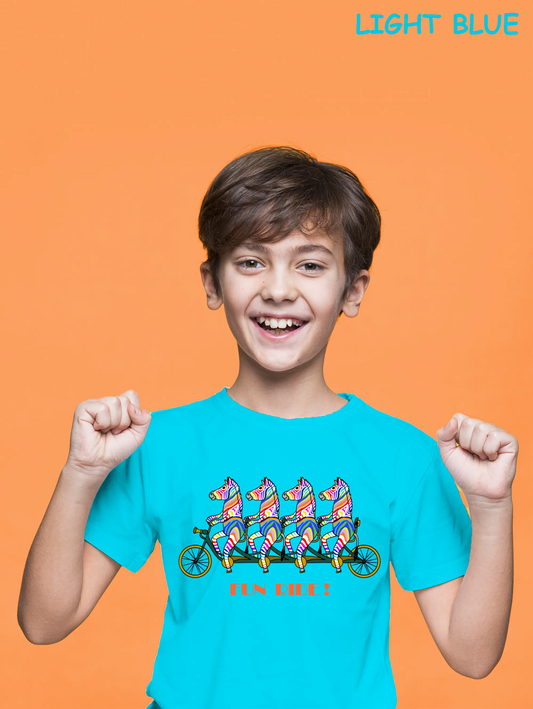 "Four zebras on a ride" Unisex Regular Kid's T-Shirt