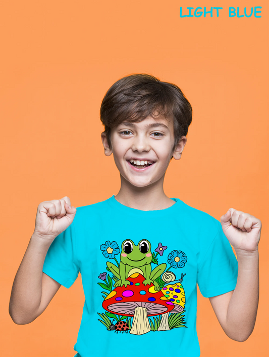 "Frog on Mushroom" Unisex Regular Kid's T-Shirt