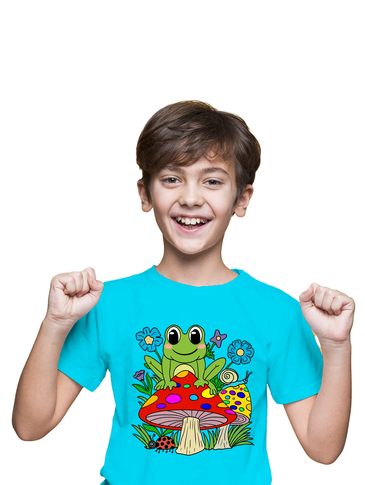 "Frog on Mushroom" Unisex Regular Kid's T-Shirt