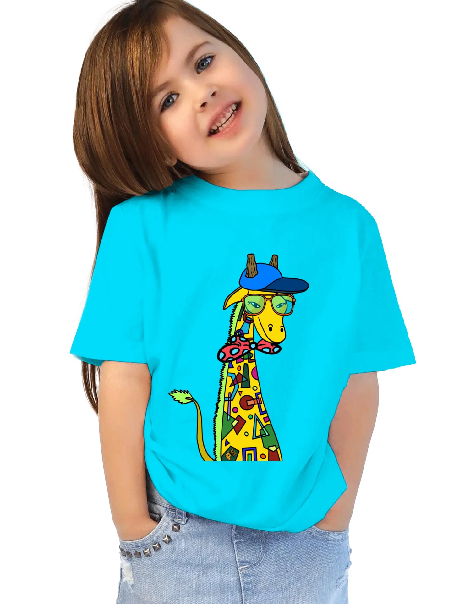 "Giraffe with bow tie" Unisex Regular Kid's T-Shirt