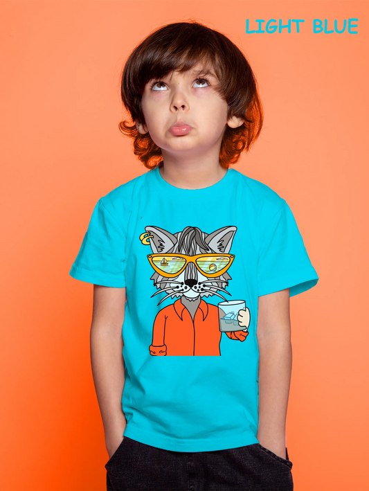 "Cool Cat On The Beach" Unisex Regular Kid's T-Shirt