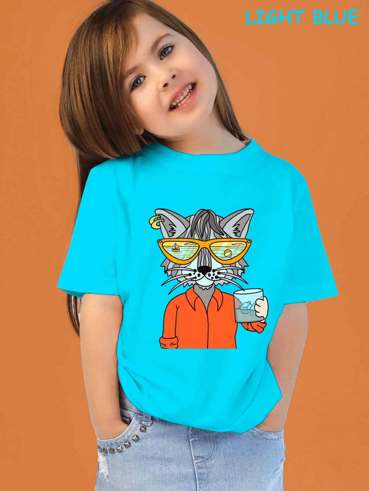 "Cool Cat On The Beach" Unisex Regular Kid's T-Shirt