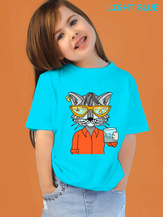"Cool Cat On The Beach" Unisex Regular Kid's T-Shirt