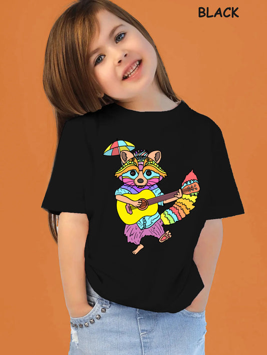 "Guitarist Racoon" Unisex Regular Kid's T-Shirt
