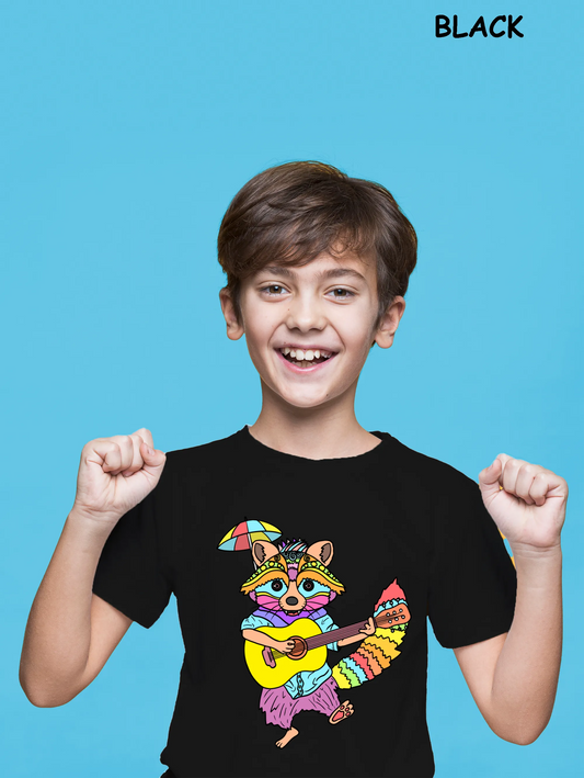 "Guitarist Racoon" Unisex Regular Kid's T-Shirt