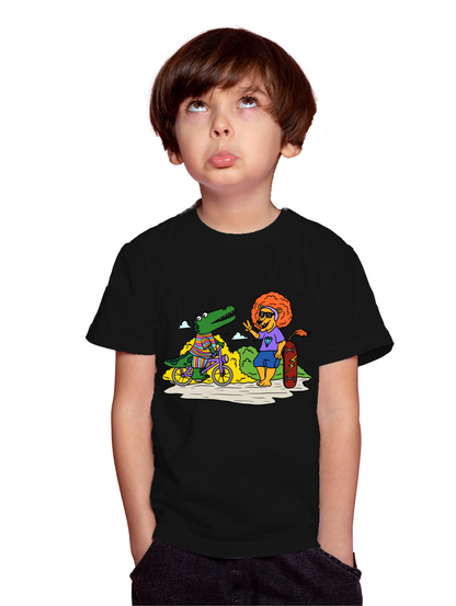 "Crocodile and Lion's friendship" Unisex Regular Kid's T-Shirt