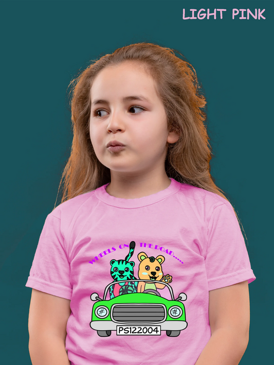 "Tiger and Bear on the Road"Unisex Regular Kid's T-Shirt