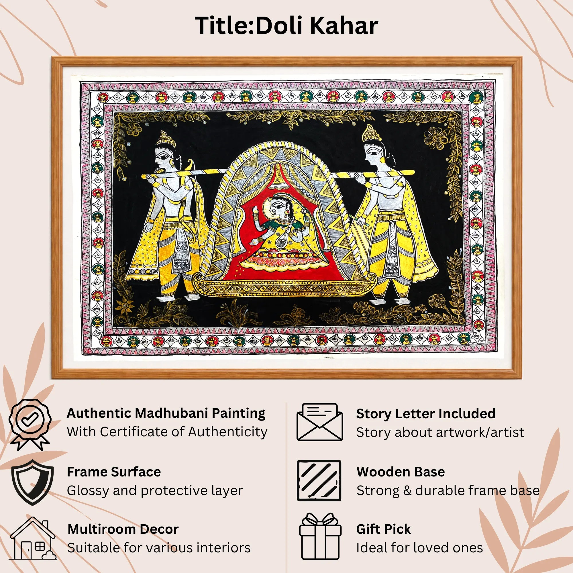 Doli Kahar handmade painting authenticity certificate