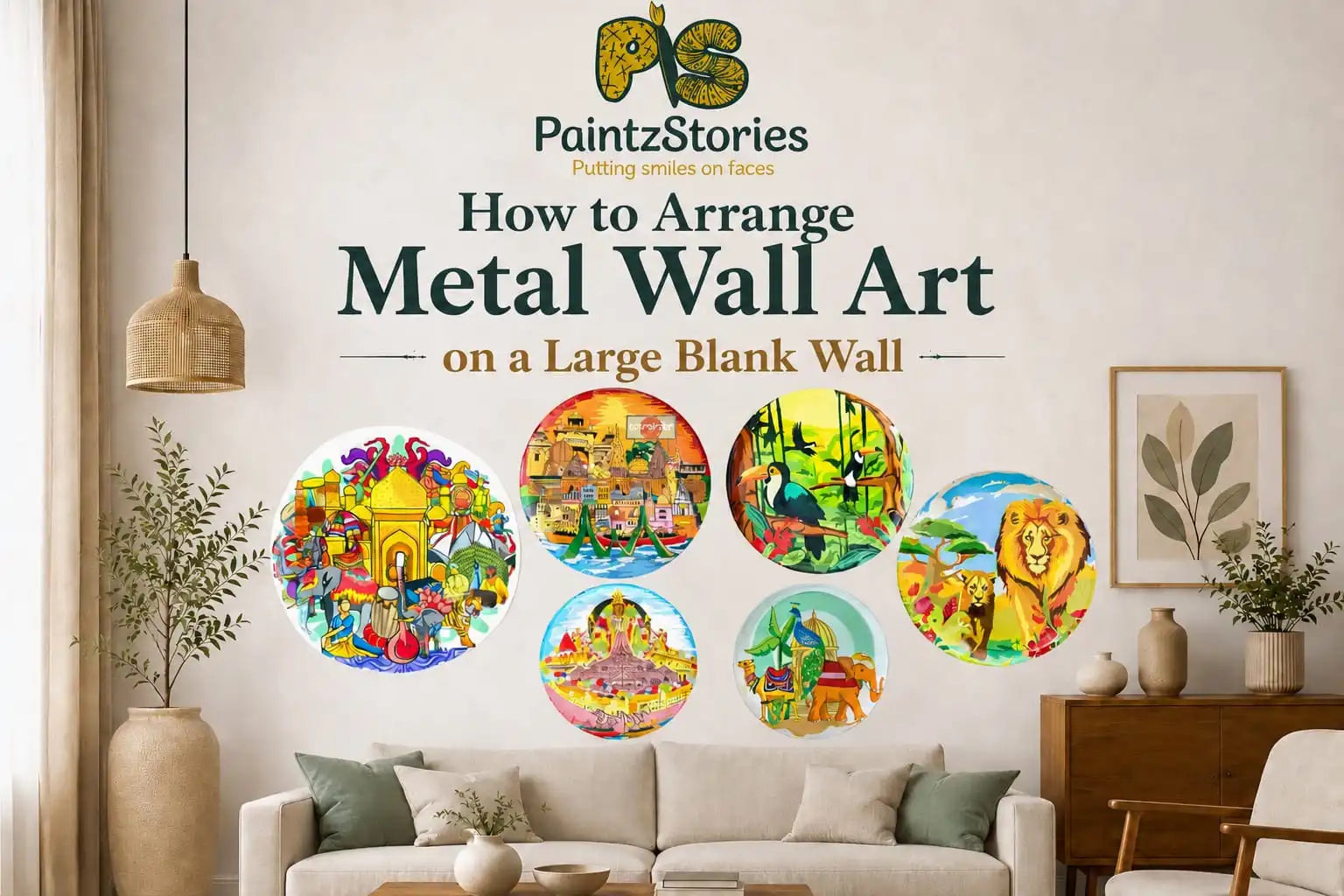 How to Arrange Metal Wall Art on a Large Blank Wall