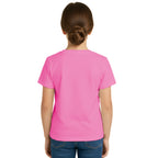 Back side of PaintzStories artistic kids t-shirt featuring Bear and Kid artwork with colourful illustration, premium cotton comfort, artwork on tshirt, and birthday gift for kids.