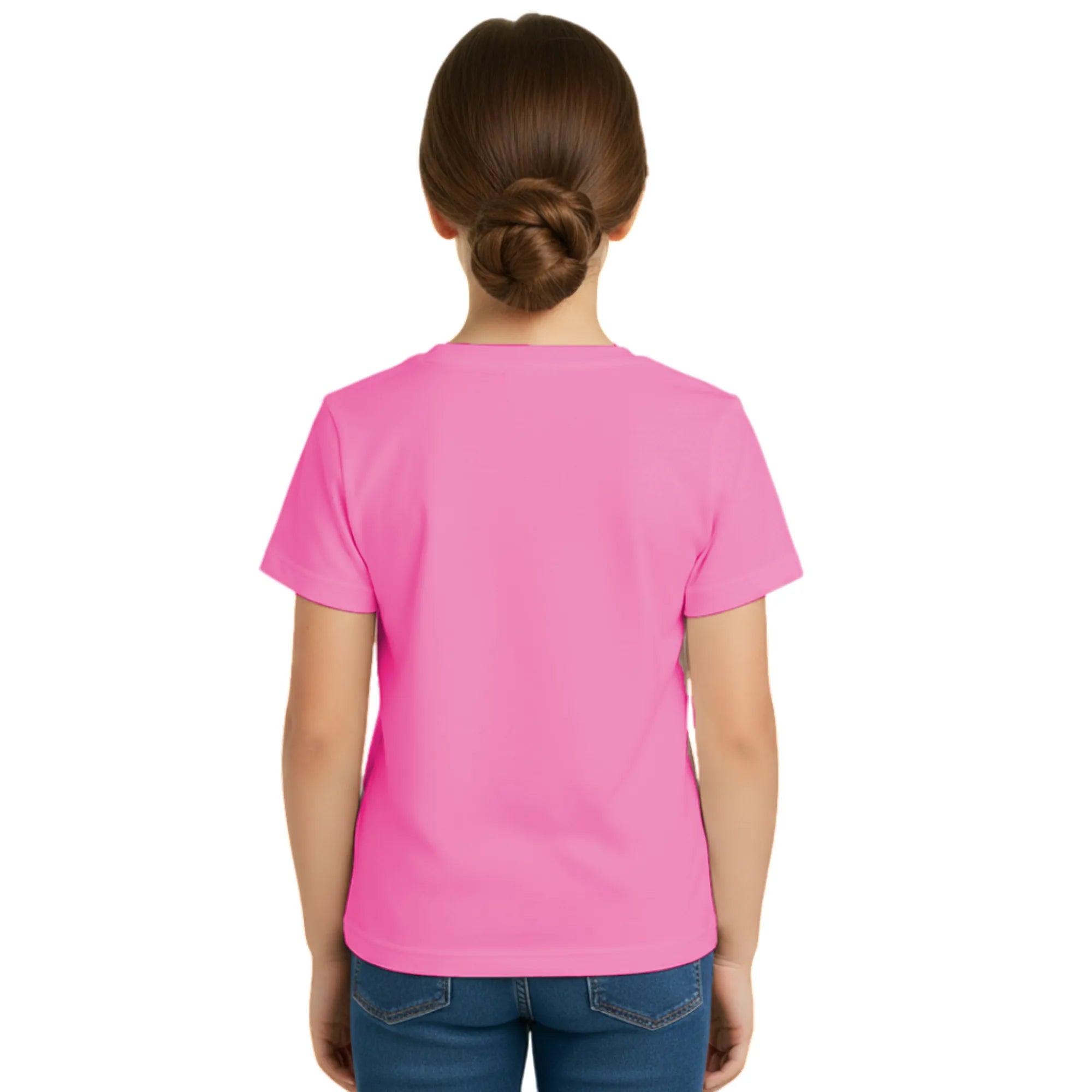 Back side of PaintzStories artistic kids t-shirt featuring Bear and Kid artwork with colourful illustration, premium cotton comfort, artwork on tshirt, and birthday gift for kids.