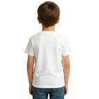 Back side of PaintzStories artistic kids t-shirt featuring Crocodile & Lion’s Friendship: Crocodile Spotlight artwork with colourful illustration, premium cotton comfort, designer kids tshirt, and artist tees.