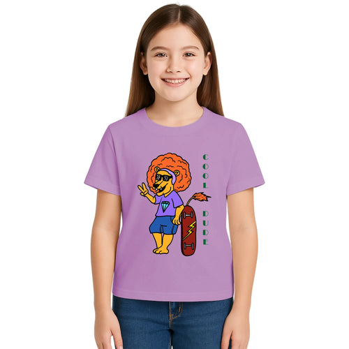 Main view of PaintzStories artistic kids t-shirt featuring Crocodile & Lion’s Friendship: Lion Spotlight artwork with colourful illustration, premium cotton comfort, kids artistic t-shirt, and gift for young artists.