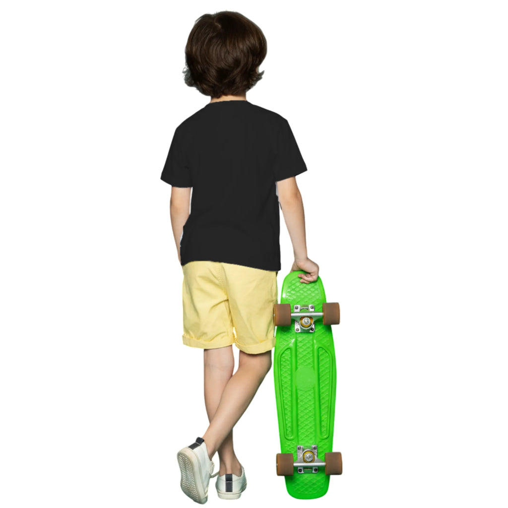 Back side of PaintzStories artistic kids t-shirt featuring PS(PaintzStories) Animal- Elephant artwork with colourful illustration, premium cotton comfort, artist tees, and artwork on tshirt.