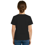 Back side of PaintzStories artistic kids t-shirt featuring Guitarist Racoon artwork with colourful illustration, premium cotton comfort, artist tees, and art tee shirt.