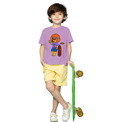 Main view of PaintzStories artistic kids t-shirt featuring Crocodile & Lion’s Friendship: Lion Spotlight artwork with colourful illustration, premium cotton comfort, unisex cotton tshirt, and artist tees.