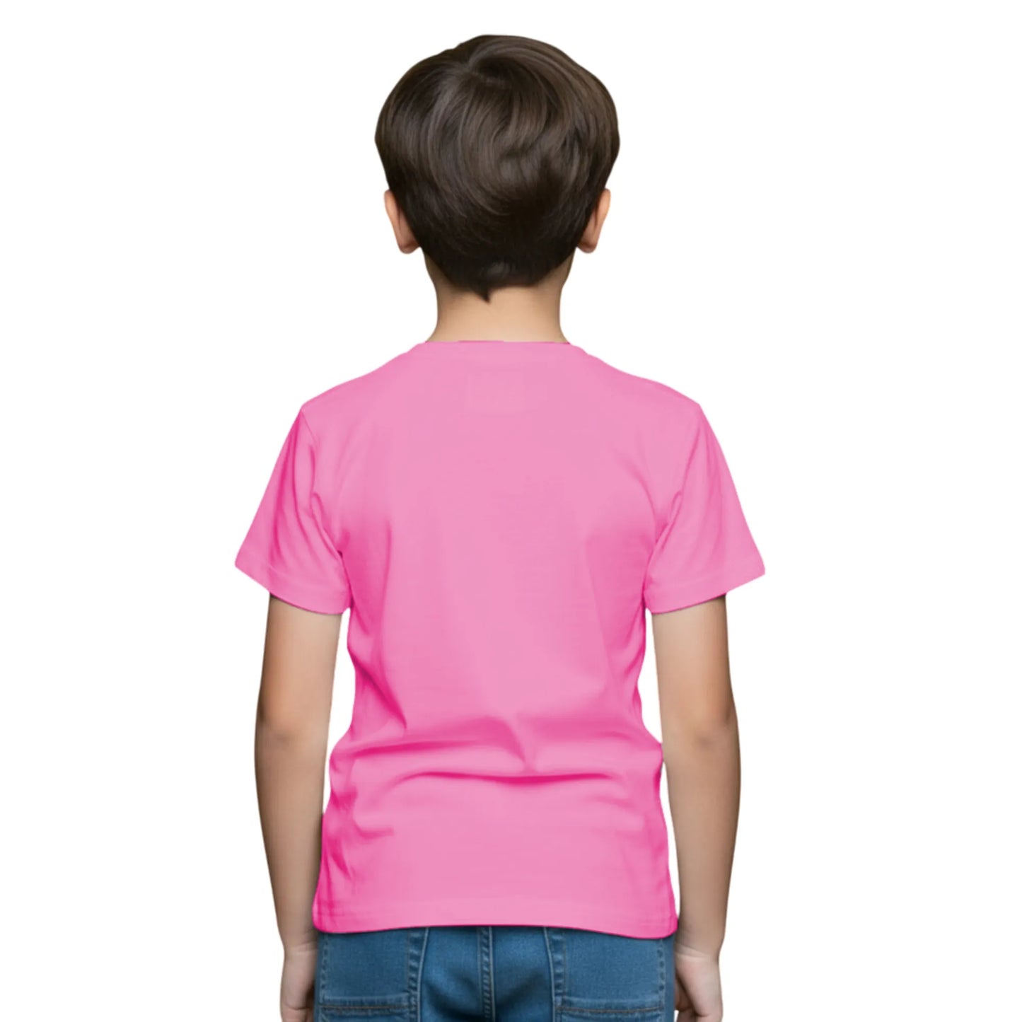 Back side of PaintzStories artistic kids t-shirt featuring Tiger and Bear on the Road artwork with colourful illustration, premium cotton comfort, art tee shirt, and creative kids fashion.