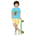 Main view of PaintzStories artistic kids t-shirt featuring Wild Man's Intention artwork with colourful illustration, premium cotton comfort, designer kids tshirt, and colourful kids wear.