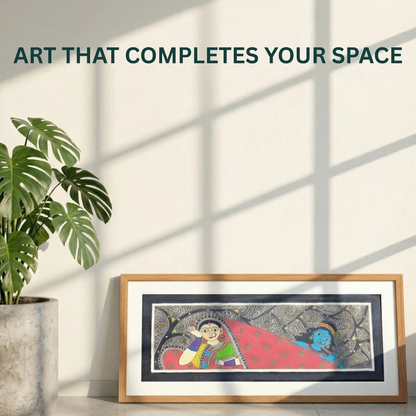 Krishna Flute Dance painting handmade details