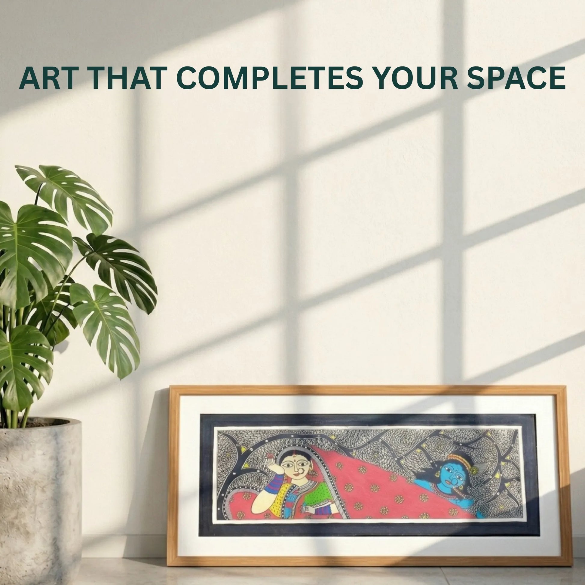 Krishna Flute Dance painting handmade details