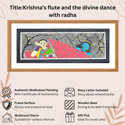 Krishna Flute Dance handmade painting authenticity certificate