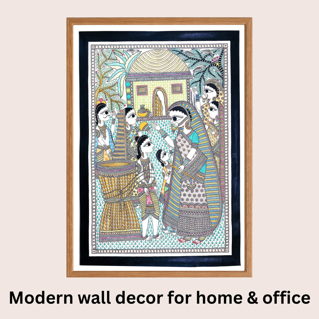 Krishna Mischief Madhubani art in modern home decor