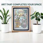 Krishna Mischief painting handmade details