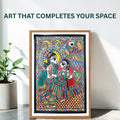 Krishna Radha Courtship painting handmade details