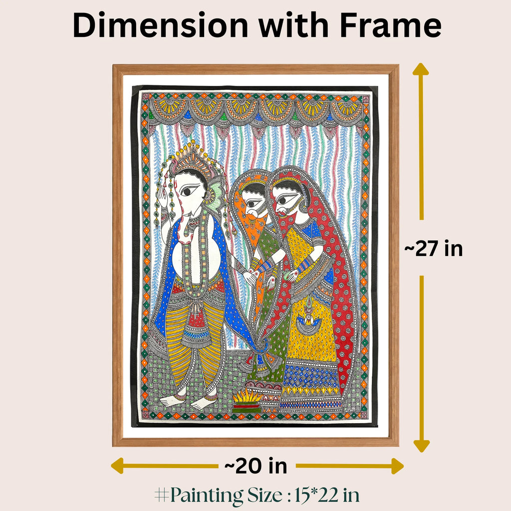 Ganesha Marriage painting size 15 x 22 inch