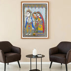 Ganesha Marriage artwork above sofa