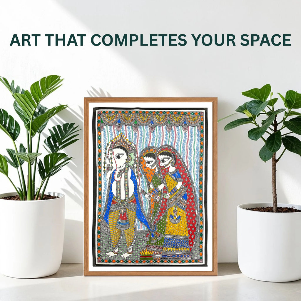 Ganesha Marriage painting handmade details