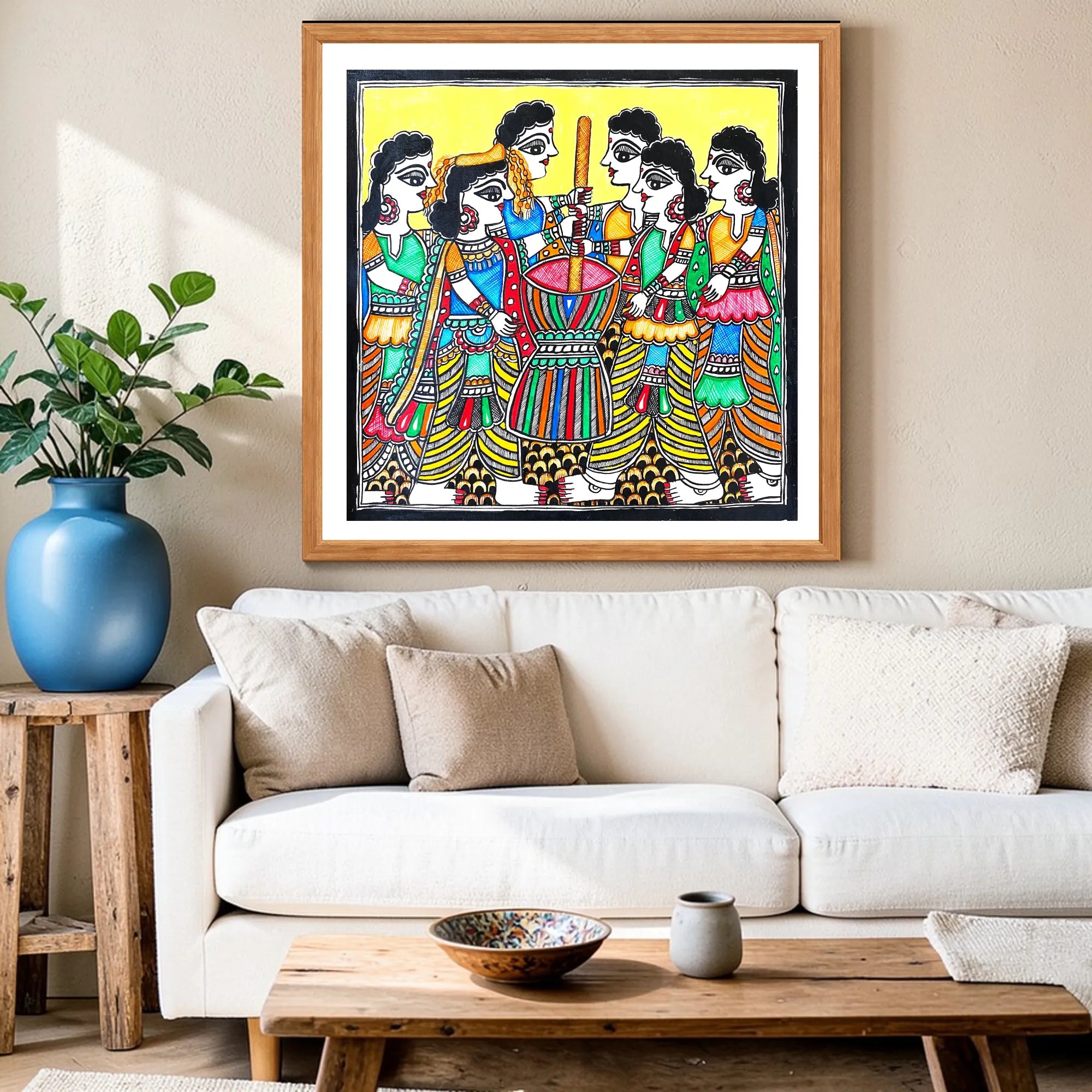 Othangar artwork above sofa