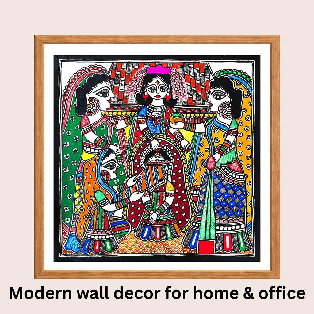 Sindoor Daan Madhubani art in modern home decor